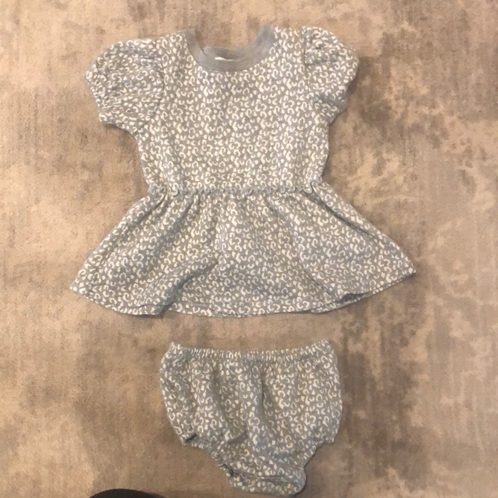 Splendid grey/white leopard print dress + bloomer